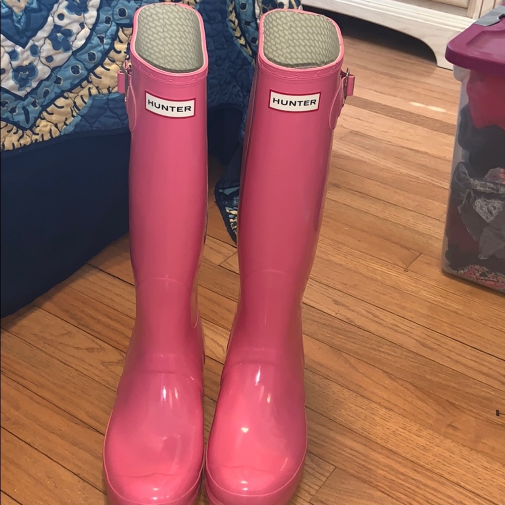 Pink hunter boots!